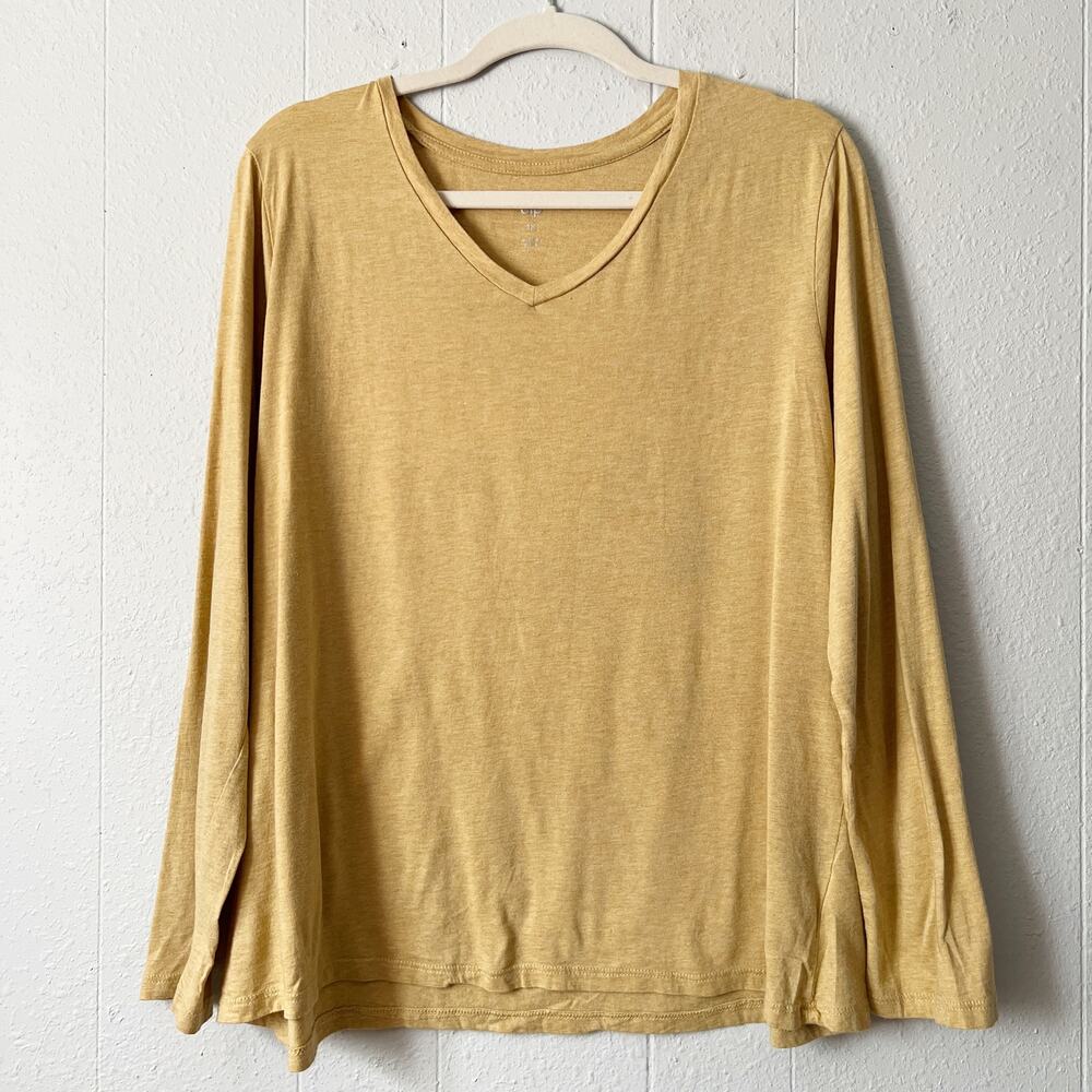 Dip Cotton Modal Long Sleeve T-Shirt Womens 1X Baselayer Minimalist Casual Basic